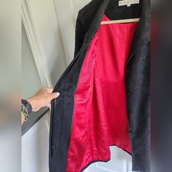 Cleo black wool blend classic coat ladies size large - Picture 7 of 10